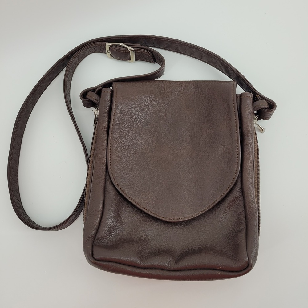 Lew 'N Me Colorado Handbags Brown Leather Multi Pocket Crossbodyโ Boho Gorpcore